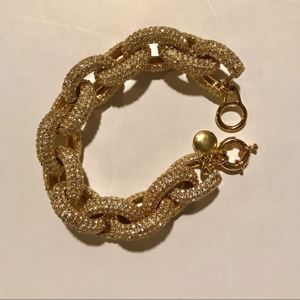 J CREW Classic Pavé Link Bracelet